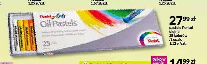 Pastele olejne Pentel 25 kolorów promocja w Empik