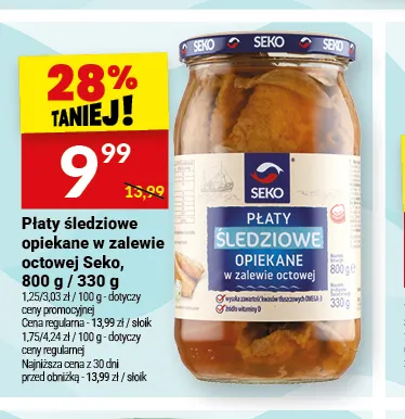 Płaty śledziowe opiekane w zalewie octowej Seko promocja w Twój Market