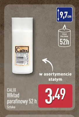Wkład parafinowy 52 h Calix promocja w Aldi
