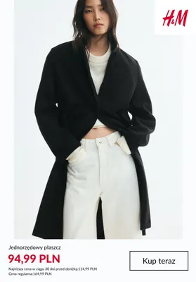 Jednorzędowy płaszcz H & M H&M promocja w H&M
