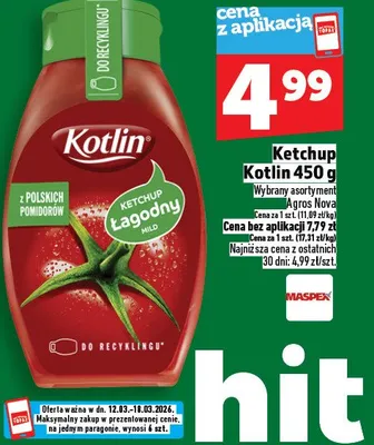 Ketchup łagodny promocja w TOPAZ