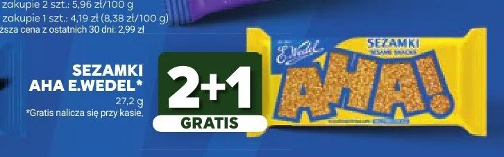 Sezamki Aha E.Wedel promocja w Stokrotka