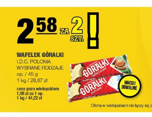 Wafelek Góralki Mleczne promocja w SPAR