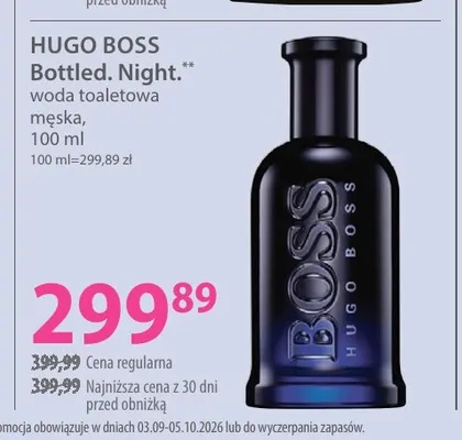 Woda toaletowa męska Bottled. Night. Hugo Boss promocja w Hebe
