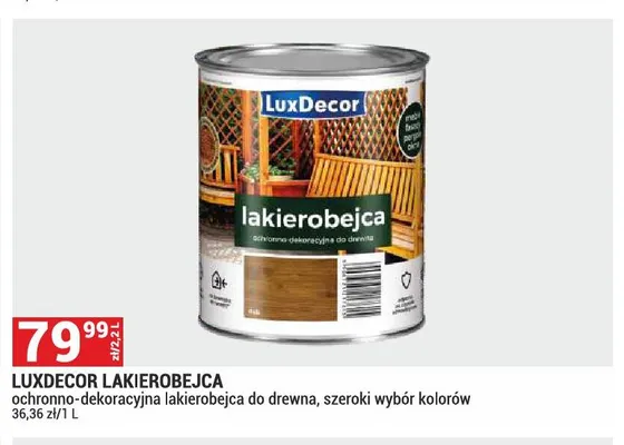 Lakierobejca ochronno-dekoracyjna do drewna LuxDecor promocja w Merkury Market