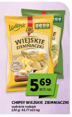 Chipsy Wiejskie Ziemniaczki masło z solą promocja w Euro Sklep