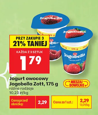 Jogurt owocowy Jogobella Zott promocja w Biedronka