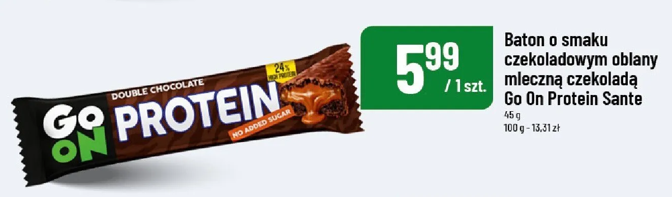 Baton o smaku czekoladowym Go On Protein Sante promocja w POLOmarket