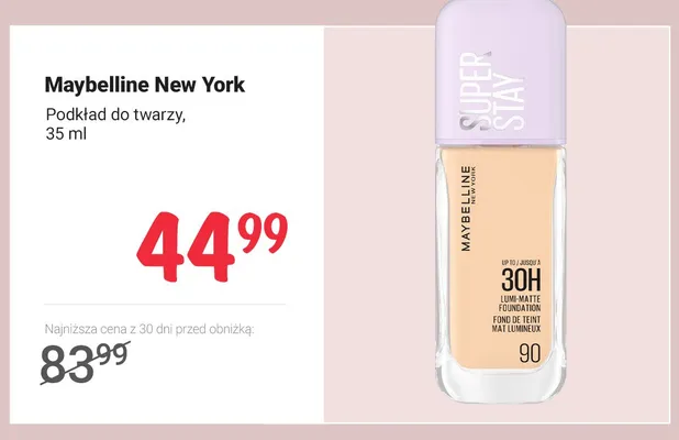 Podkład do twarzy Maybelline New York Super Stay promocja w Rossmann