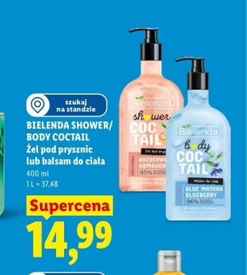 Żel pod prysznic Bielenda Shower Coctail Brzoskwinia i Kombucha promocja w Lidl
