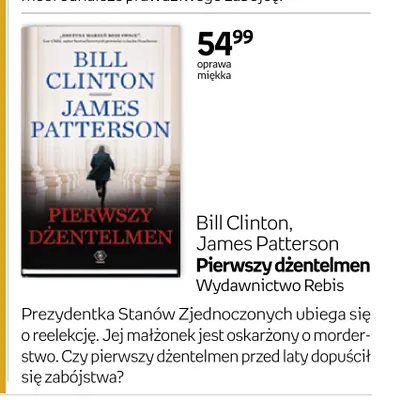 Książka Pierwszy dżentelmen Bill Clinton James Patterson promocja w Empik