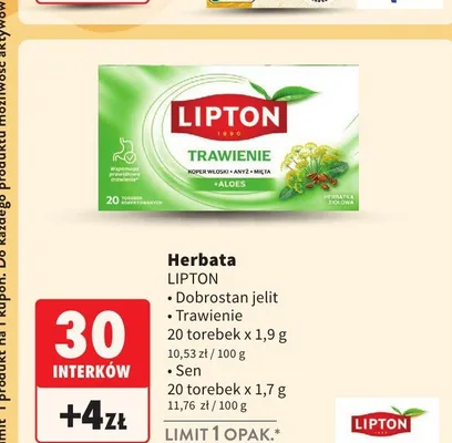 Herbata ziołowa Lipton Sen promocja w Intermarche