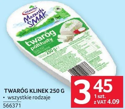 Twaróg klinek 250 g wszystkie rodzaje promocja w Selgros