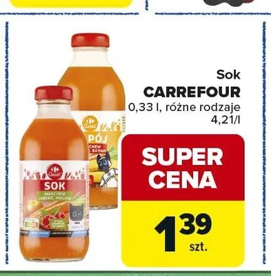 Sok CARREFOUR 0,33l promocja w Carrefour