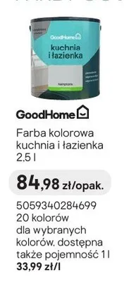 Farba kolorowa GoodHome kuchnia i łazienka promocja w Castorama