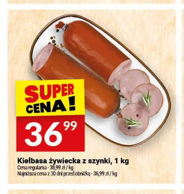 Kiełbasa żywiecka z szynki Białecki Wędzarnia promocja w Twój Market