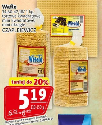 Wafle tortowe kwadratowe, mini kwadratowe, mini aklejkie promocja w Prim Market