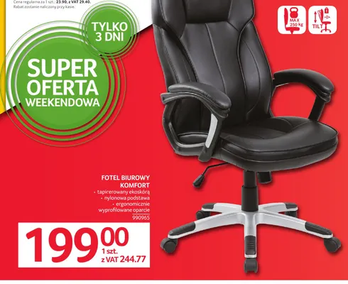 Fotel biurowy Komfort promocja w Selgros