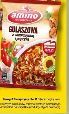 Zupa w proszku gulaszowa z wieprzowiną i papryką Amino promocja w Kaufland