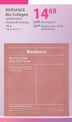 Maska do twarzy BIODANCE Bio-Collagen ujędrniająca promocja w Hebe