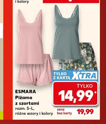 Piżama damska z szortami Esmara promocja w Kaufland