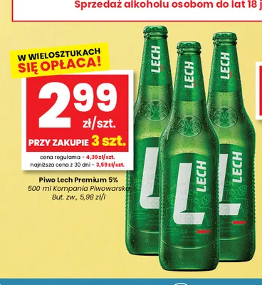 Piwo Lech Premium 5% promocja w emma MARKET
