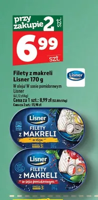 Filety z makreli w oleju Lisner promocja w TOPAZ