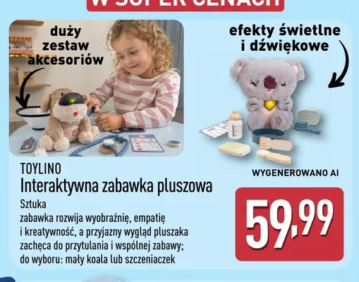 Interaktywna zabawka pluszowa szczeniaczek Toylino promocja w Aldi