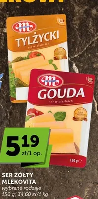 Ser żółty Gouda MLEKOVITA w plastrach promocja w Euro Sklep