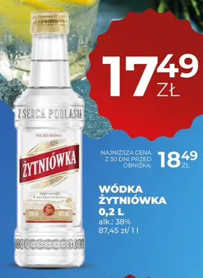Wódka żytniówka promocja w Duży Ben