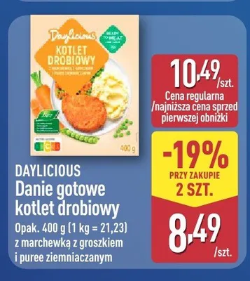 Danie gotowe kotlet drobiowy Daylicious promocja w Aldi