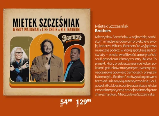 Płyta CD Mietek Szcześniak Brothers promocja w Empik