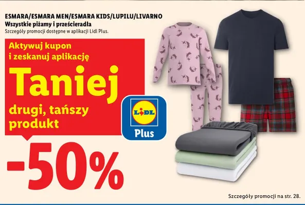 Piżamy i prześcieradła promocja w Lidl