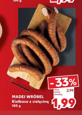 Kiełbasa z cielęciną Madej Wróbel promocja w Kaufland