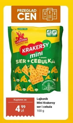 Mini Krakersy ser i cebula 100 g promocja w Biedronka