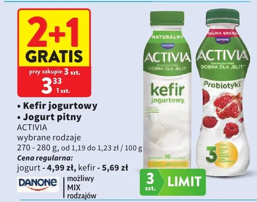 Jogurt pitny Activia promocja w Intermarche