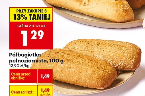 Bułka półbagietka pełnoziarnista promocja w Biedronka