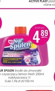 Płyn czyszczący do zmywarki Nur Spulen Lemon Fresh promocja w Drogerie Jasmin