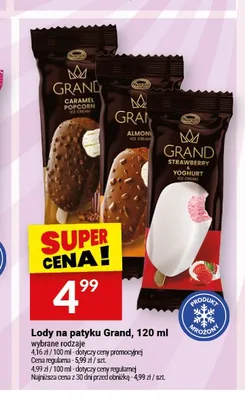 Lody na patyku Grand Caramel Popcorn promocja w Twój Market