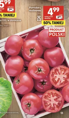 Pomidory malinowe polskie promocja w Delikatesy Centrum
