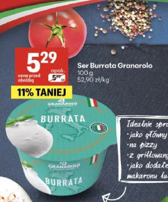 Ser Burrata Granarolo promocja w Delikatesy Centrum