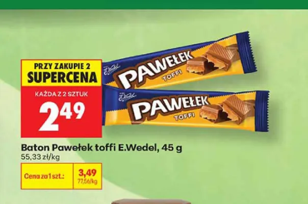Baton Pawełek toffi E.Wedel promocja w Biedronka