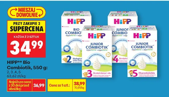 Mleko Junior Combiotik 2, 3, 4, 5 promocja w Biedronka