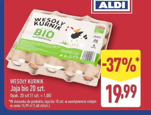 Jajka kurze bio Wesoły Kurnik promocja w Aldi