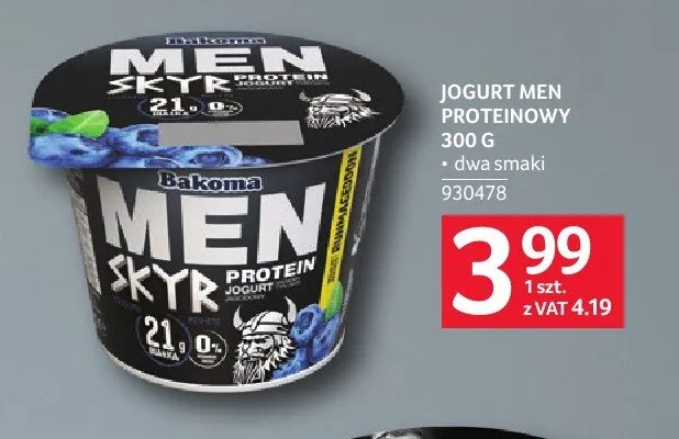 Jogurt Men proteinowy Bakoma promocja w Selgros