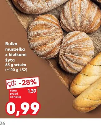 Bułka muszelka z kiełkami żyta promocja w Kaufland
