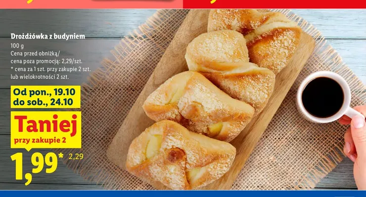 Drożdżówka z budyniem promocja w Lidl