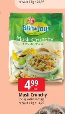 Musli Crunchy owocowe Brin de Jour promocja w Leclerc