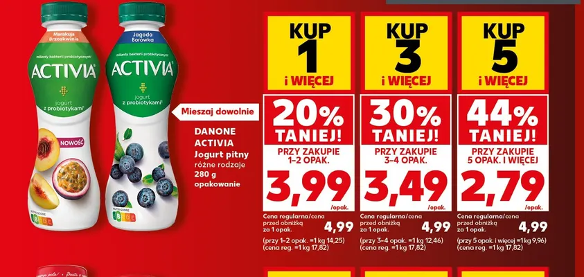Jogurt pitny Danone Activia marakuja brzoskwinia promocja w Kaufland