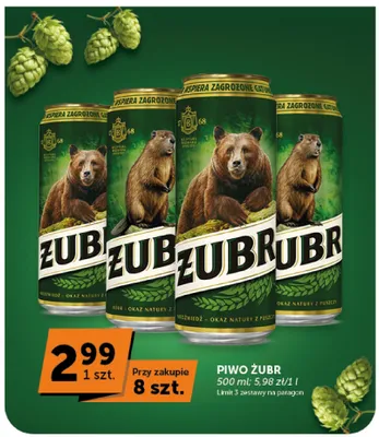 Piwo Żubr Niedźwiedź promocja w Groszek
